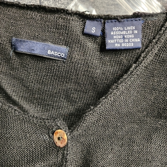 BASCO LINEN BUTTON FRONT SWEATER - Picture 8 of 8